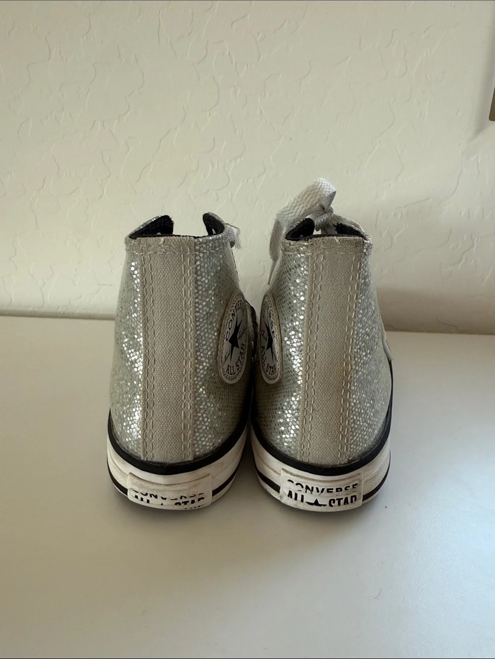 Converse Kids Silver Glitter High-Top Sneakers